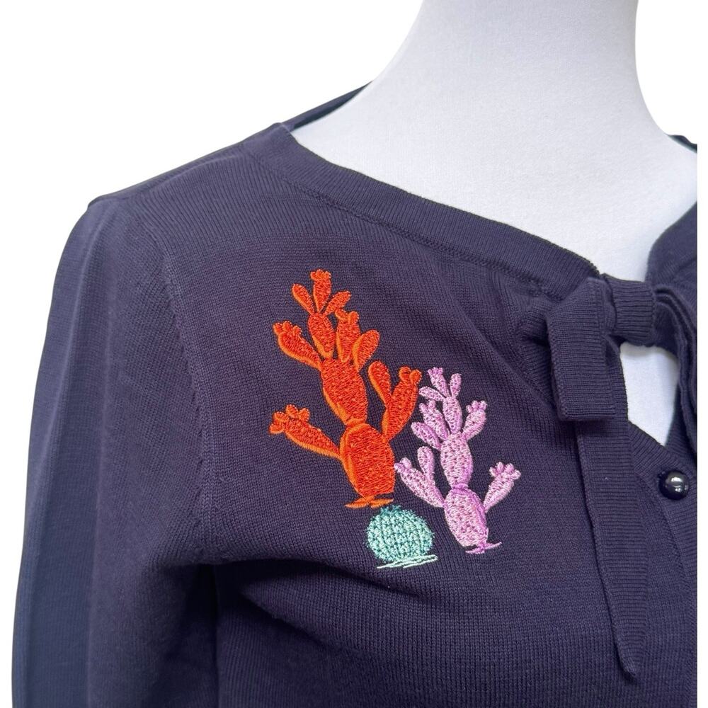 NWT ModCloth x Collectif Charlene Wonder Cactus Cardigan Sweater Navy Size M - Picture 4 of 16